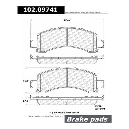 Centric Parts CTEK Brake Pads, 102.09741 102.09741